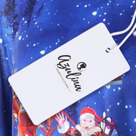 CHRISTMAS PLUS SIZE COLD SHOULDER DIP HEM TOP (BLUE)
