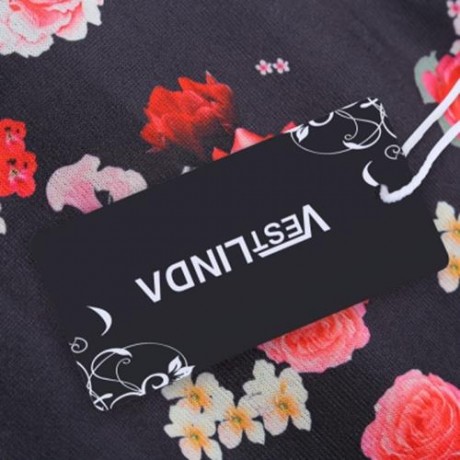 STYLISH HOODED LONG SLEEVE STRIPED PRINT WOMEN HOODIE (FLORAL)