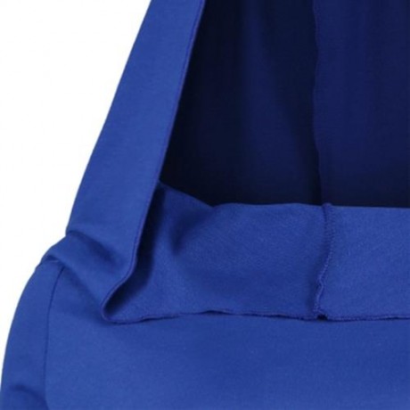 LONG FLARE SLEEVE PLUS SIZE HIGH LOW HOODIE (BLUE)