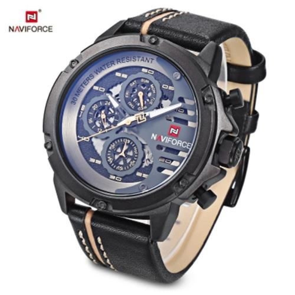 NAVIFORCE 9110 MALE QUARTZ WATCH (BLACK)