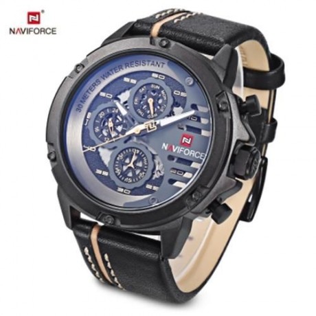NAVIFORCE 9110 MALE QUARTZ WATCH (BLACK)