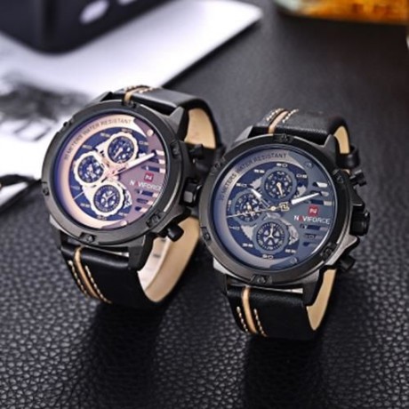 NAVIFORCE 9110 MALE QUARTZ WATCH (BLACK)