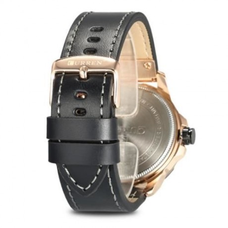 CURREN 8284 MALE QUARTZ WATCH (BLACK GOLD BLACK)
