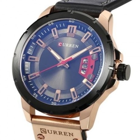 CURREN 8284 MALE QUARTZ WATCH (BLACK GOLD BLACK)