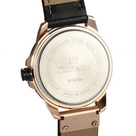 CURREN 8284 MALE QUARTZ WATCH (BLACK GOLD BLACK)