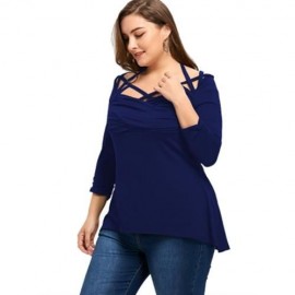 PLUS SIZE TWIST FRONT STRAPPY TOP (DEEP BLUE)