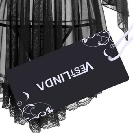 MESH SEE THROUGH SLIP BABYDOLL (BLACK)