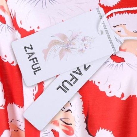 PLUS SIZE SANTA CLAUS PRINT RIPPED TUNIC T-SHIRT (RED)