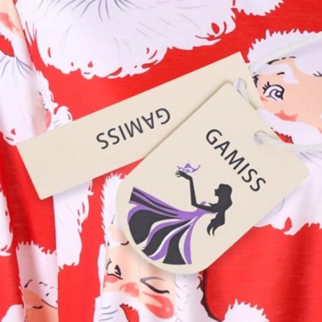 PLUS SIZE SANTA CLAUS PRINT RIPPED TUNIC T-SHIRT (RED)