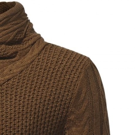 COWL NECK HORN BUTTON SINGLE BREASTED CARDIGAN (CAMEL)