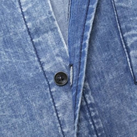 TURNDOWN COLLAR POCKET BLEACHED EFFECT CHAMBRAY SHIRT (DENIM BLUE)