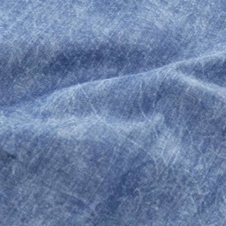 TURNDOWN COLLAR POCKET BLEACHED EFFECT CHAMBRAY SHIRT (DENIM BLUE)