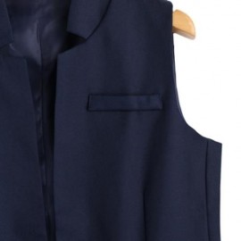 OPEN FRONT LONG VEST (PURPLISH BLUE)