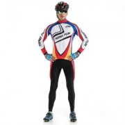 RIDING FUN Men Anti-UV Long Sleeve Riding Clothes Suit (RED)