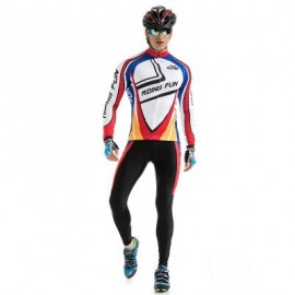 RIDING FUN Men Anti-UV Long Sleeve Riding Clothes Suit (RED)