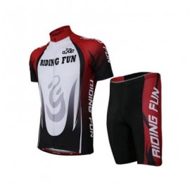 RIDING FUN Men Short-sleeved Summer Cycling Suits (BLACK AND RED)