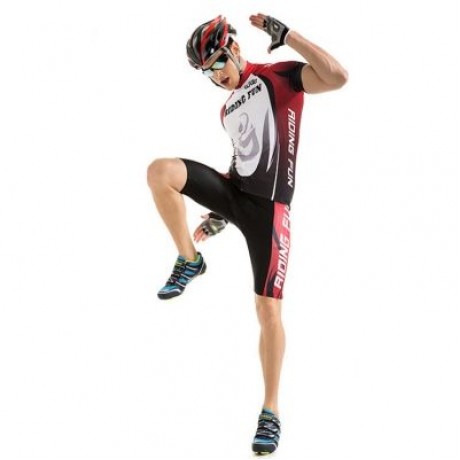 RIDING FUN Men Short-sleeved Summer Cycling Suits (BLACK AND RED)