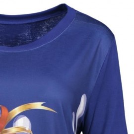 CHRISTMAS SANTA CLAUS ELK ASYMMETRICAL PLUS SIZE TEE (BLUE)