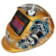 SOLAR ENERGY AUTOMATIC CHANGEABLE LIGHT ELECTRIC WELDING PROTECTIVE HELMET WITH  PIRATE PA