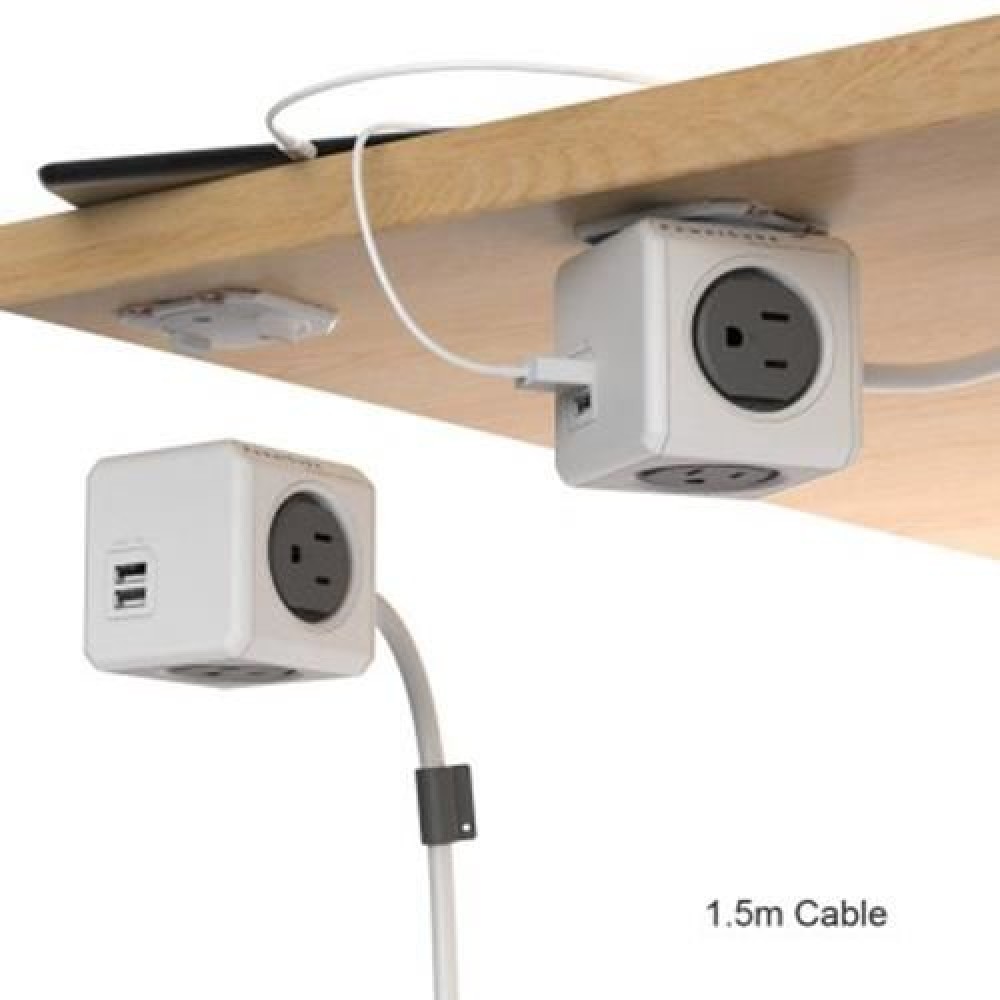 1 PIECE ALLOCACOC POWERCUBE EXTENDED POWER SOCKET US PLUG 4 OUTLETS 2 USB PORTS ADAPTER WI