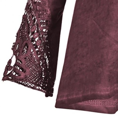 CROCHET PANEL PLUS SIZE HOODIE (ROSY PINK)
