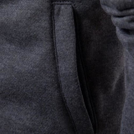 HOODED COLOR BLOCK PANEL FLEECE ZIP UP HOODIE (LIGHT GRAY)