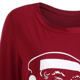 CHRISTMAS SANTA CLAUS ASYMMETRICAL T-SHIRT  (RED)