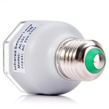 AL101 AUTO PIR E27 BASE 3W LAMP INFRARED HUMAN BODY SENSOR 24 LEDS LIGHT (WHITE)