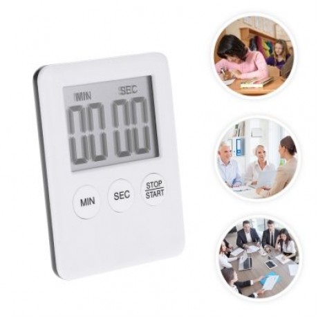 Magnetic LCD Digital Kitchen Timer Cooking Tool (WHITE)
