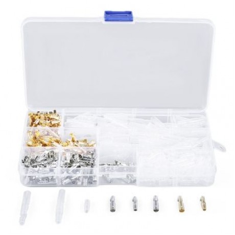 100 Set Motorcycle Bullet Connectors with Insulation Covers (YELLOW AND SILVER)