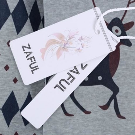 FEMALE CUTE PRINT SPORTS SWEATSHIRT SET LOOSE FLEECED PANTS (GRAY)