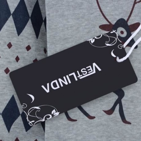FEMALE CUTE PRINT SPORTS SWEATSHIRT SET LOOSE FLEECED PANTS (GRAY)