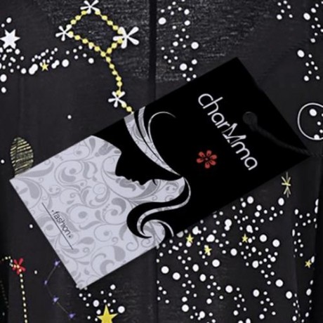 PLUS SIZE REINDEER GALAXY LACE HEM TOP (BLACK)