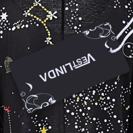 PLUS SIZE REINDEER GALAXY LACE HEM TOP (BLACK)