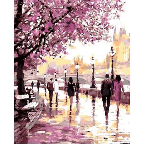 DIY Park Oil Painting Art Wall Home Decoration (MULTI)