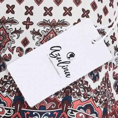 PLUS SIZE BELL SLEEVE TRIBE PRINT BLOUSE (WHITE)