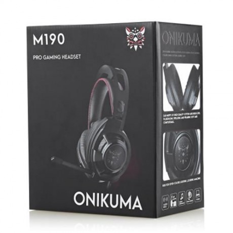 ONIKUMA M190 STEREO GAMING HEADSET 2.0M CABLE LED LIGHT (BLACK)
