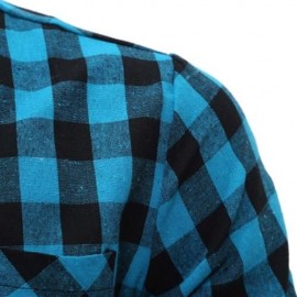 LONG SLEEVE BREAST POCKET BUTTON UP PLAID SHIRT (LIGHT BLUE)