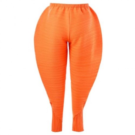 THANKSGIVING PLEATED PLUS SIZE CHICKEN DRUMSTICKS PANTS (ORANGE)