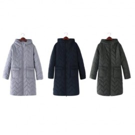 TRENDY HOODED LONG SLEEVE ZIPPER POCKET WOMEN COAT (ARMY GREEN)