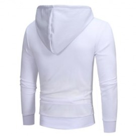 OBLIQUE ZIPPERS COLOR BLOCK FLEECE HOODIE (WHITE)