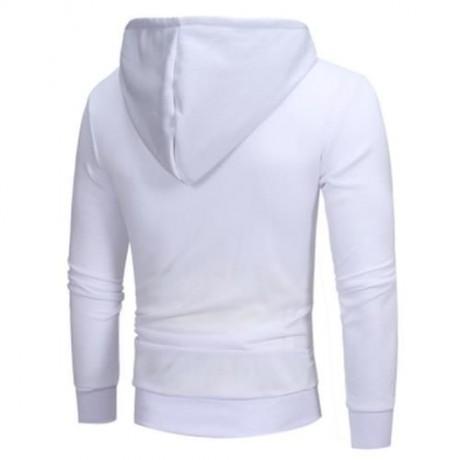 OBLIQUE ZIPPERS COLOR BLOCK FLEECE HOODIE (WHITE)