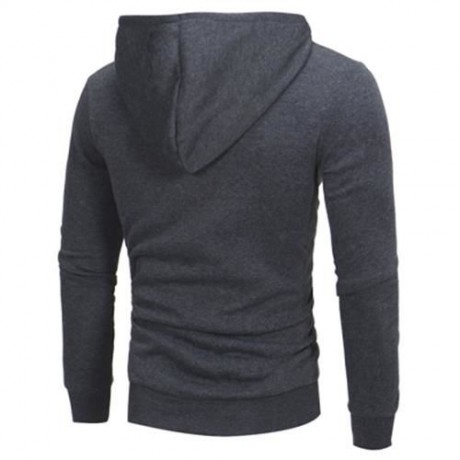 OBLIQUE ZIPPERS COLOR BLOCK FLEECE HOODIE (DEEP GRAY)
