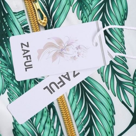 TROPICAL LEAVES PRINT PUSH UP BIKINI SET (GREEN)