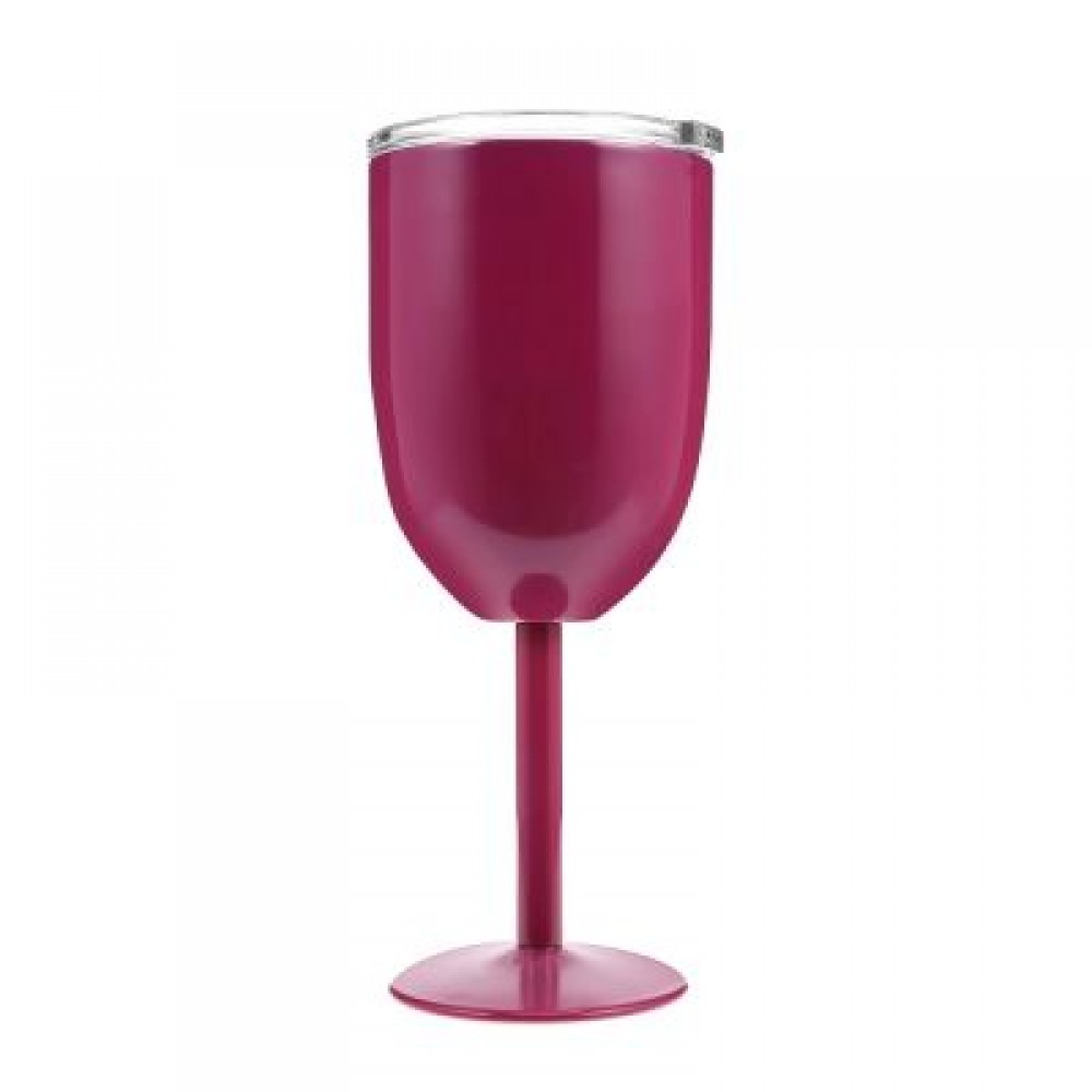 Double-Layer Warm-keeping Stainless Steel Goblet Wine Cup (ROSE RED)