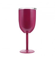 Double-Layer Warm-keeping Stainless Steel Goblet Wine Cup (ROSE RED)