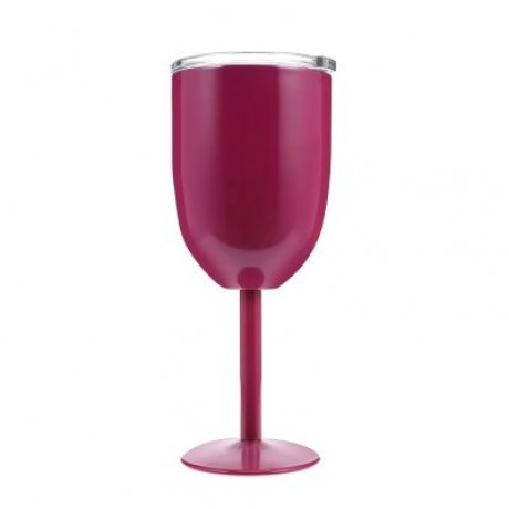 Double-Layer Warm-keeping Stainless Steel Goblet Wine Cup (ROSE RED)