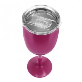 Double-Layer Warm-keeping Stainless Steel Goblet Wine Cup (ROSE RED)