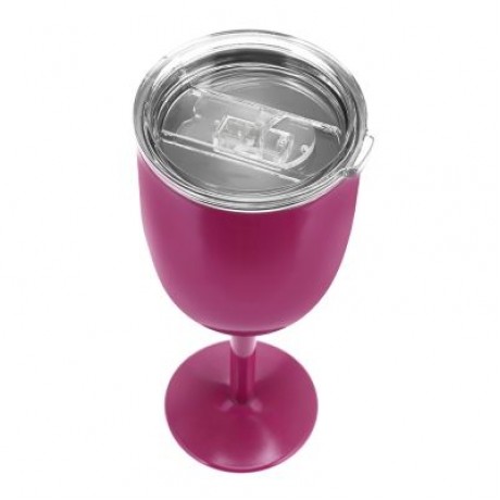 Double-Layer Warm-keeping Stainless Steel Goblet Wine Cup (ROSE RED)