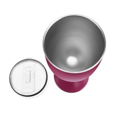 Double-Layer Warm-keeping Stainless Steel Goblet Wine Cup (ROSE RED)